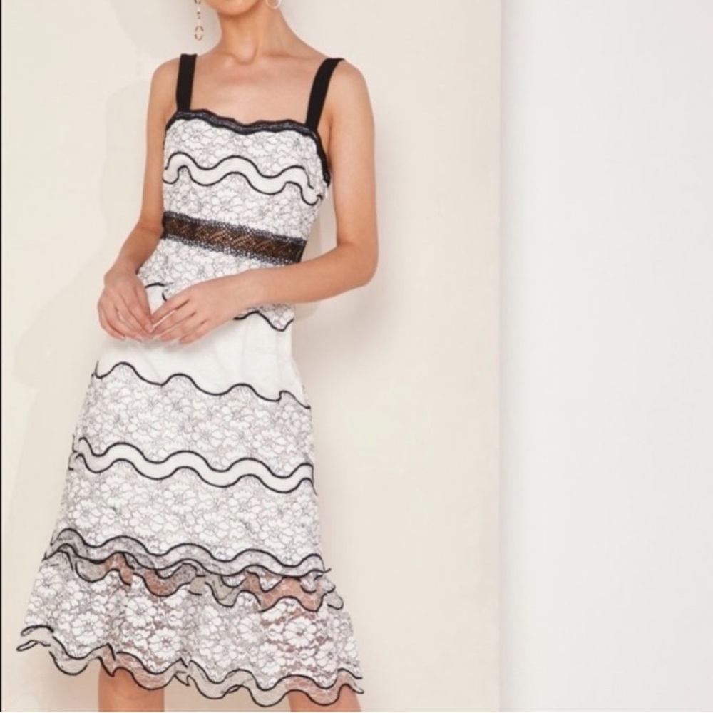 Foxiedox Lumma Lace Black and White Dress